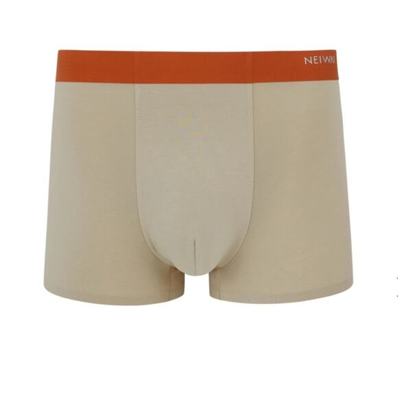 NEW Neiwai Men's Cotton Modal Boxer Briefs In Oatmeal - Picture 1 of 9